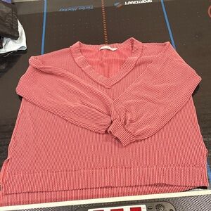 Altar'd State Pink V-Neck Blouse